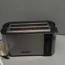 Toaster 4 Slice Long Extra Wide Slot 1.5" with Countdown Timer, 6 Browning Settings, Built-in Warming Rack, Bagel/Cancel/Defrost Functions, Removable Crumb Tray-Stainless Steel