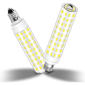 JDE11 120v 100W Led Replacement Daylight 6000k Dimmable,T3 T4 Mini Candelabra Base JD E11 Bulb,10W 950lm for Chandeliers,Candelabra,Ceiling Fan,Cabinet Lighting, 2 Pcs