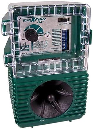 Bird-X BirdXPeller Pro Electronic Bird Preventer Version 1, Sonic Bird Decoy Device, Perfect for Pigeons, Starlings, Sparrows, and Gulls, Covers up to 1 Acre, 3-5 kHz Frequency