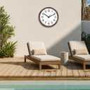 Caysie 16 Inch Sealed Large Outdoor Clock Waterproof, Silent Battery Operated Weatherproof Wall Clocks for Pool Patio Outside Home (Bronze)