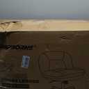 Cross Legged Office Chair, Thick Cushioned Criss Cross Chair with Wheels, Wide Seat Armless Office Chair, Height Adjustable Swivel Vanity Chair for Home and Office, White