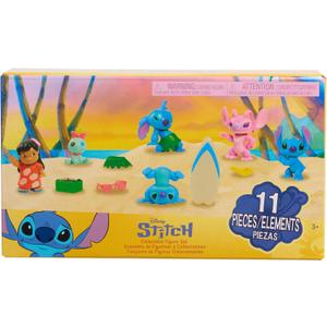 Disney Stitch Collectible Figure Set with Accessories, 11-Pieces, 2-inch Figurines, Collectible Toys, Home Decoration, Kids Toys for Ages 3 Up by Just Play