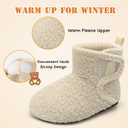 BARERUN Baby Toddler Slippers Girls Boys House Shoes Fuzzy Boots Socks | Breathable, Lightweight, Fur Lined, Easy Slip on and off, Non-Slip Rubber Sole, Machine Washable, for Bedroom Indoor Outdoor (Beige)