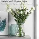 Clear Glass Vase, Large Flower Vase, 8-inch Glass Flower Vase for Plants, Wide Mouth Vase for Home, Wedding, Living Room, Dining Table