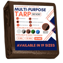 Large Waterproof Tarp - Heavy Duty 20 Mil Thick Poly Tarpaulin Ideal for Canopy Tents, Boats, RV or Pool Covers - Multipurpose Protective Tarps with Grommets for Indoor and Outdoor Use | 20' x 30'