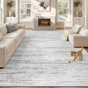Area Rug 8x10 Living Room Rugs: Washable Modern Rug Large Non-Slip Soft Rugs Stain Resistant Printed Rug Indoor Carpet for Bedroom Kitchen Dining Room Nursery Playroom Home(Grey, 8'x10')