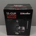 Mueller 12-Cup Drip Coffee Maker - Borosilicate Carafe, Auto-Off, Reusable Filter, Anti-Drip, Keep-Warm Function, Clear Water Level Window Coffee Machine, Kitchen Essentials & Accessories (Black)