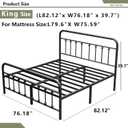 14Inch Metal Bed Frame, King Size Bed Frame with Storage Space,Heavy Duty Sturdy Mattress Foundation,Easy Assembly,No Box Spring Needed, Black