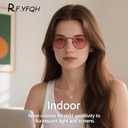 Fluorescent-41 Pink Tinted Blue Light Blocking Glasses for Migraine, Light Sensitivity, Photophobia JF5002