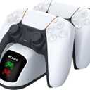 NexiGo Enhanced PS5 Controller Charger, Dual Charing Station with LED Indicator, High Speed, Fast Charging Dock for PlayStation 5 DualSense Controller, White