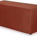 Gee Di Moda Fitted Tablecloth - 72 x 30 Inch Burnt Orange Fitted Table Cloth for 6 Foot Rectangle Table - Heavy Duty Washable Fabric - for 6 Ft Buffet Table Holiday Party Dinner Wedding & Trade Show
