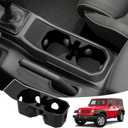 Portavasos para Jeep Wrangler JL JLU 4XE/Gladiator JT 2018-2024, accesorios para portavasos y tapete interior para Jeep Wrangler 2024 (para Wrangler)