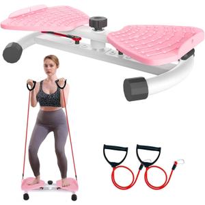 Waist Twisting Machine Exercise, Ab Twisting Board for Exercise, Adjustable Waist Twisting Board Exercise Machine with 300 lbs Weight Capacity (Pink)