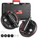 8 Inch Heavy Duty Glass Suction Cups (2 Pack) with Pressure Gauge - 880 lbs Load Capacity for Lifting Large Glass, Windows, Tile, Granite, Windshield - Includes Carrying Case