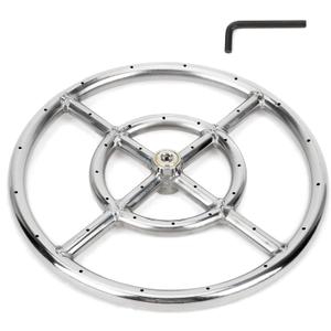 Stanbroil 12 Inch Round Fire Pit Burner Ring for Natural Gas & Propane - 304 Stainless Steel for Indoor & Outdoor Fireplace, BTU 92,000 Max