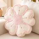 Flower Shaped Decorative Throw Pillow Cushion for Bed Couch, Cute Flower Plush Throw Pillows Home Decor Floor Pillow Seating Cushions (Beige, 17.7 Inches)