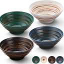 YUN TAO Ceramic Ramen Bowls Set of 4, 35 oz Large Japanese Style Serving Bowls for Salad,Udon, Soba, Pho Pasta, Asian Soup Noodle,Suitable as Housewarming Gifts