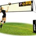 Volleyball Net Training  12' Wide, Portable Adjustable Height 7.4' to 8'  Includes Ground Stakes, Carry Bag  Indoor & Outdoor Use, Designed by Pro Athletes for Peak Performance