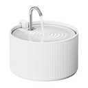 PawsPik Ceramic Serenity Pet Water Fountain – Faucet-Style Spout, Quiet Motor, 5-Layer Filter – BPA-Free Ceramic Bowl for Dogs & Cats, 9-Cup, White