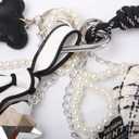 Cute Bag Charms Keychain Heart Handbag Accessories Key chains Decor for Women Girls Purse Ornament (Black)