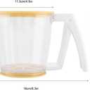 Flour Sifter,Hand-held Mechanical Strainer,One Hand Cup Flour Sifter,Powder Mesh Sieve for Kitchen Baking with Lid and Bottom Cover,Fine Powder Mechanical Sieve for Baking