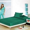 Luxurious Satin Silk Soft Bedding Set (Bedsheet with 2 Pillow Covers) for Home & Living Room(Set of 3pc) Twin, Queen, King, Cal King (Teal Green, California King)