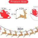 4 x Sleigh And Reindeer Banner - Christmas Santa In His Sleigh With Reindeer Garland, Merry Christmas Party Decoration