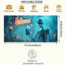 HOMETITUTE Halloween Garage Door Cover 13x6ft Scary Skeleton Night Scene Garage Decoration Outdoor Halloween Banner Spooky Pumpkin Backdrop for Haunted House Yard Trick or Treat Door Decor