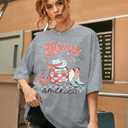 Howdy Western Shirt for Women - Oversized Country Music Rodeo Cowboy Short Sleeve Casual Tee Tops (Gray, XXL)