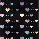 Quotidian Heat Sealable Holographic Black Heart Zip Storage Bags 2.1" x 7.3" (5.4 x 18.5cm) Pack of 100  Resealable Pouches for Lip Gloss Tube, Stick, and Toothbrush
