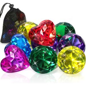 Pool Toys, 8 Pcs Extra Large Dive Gems for Kids Ages 4-8, 8-12, Summer Beach Water Colorful Diamond Toys for Boys Girls Underwater Gemstone Swimming Training Gifts