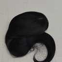 Synthetic Hair Topper with Bangs 18 Inch Layered Toppers for Women with Thinning Hair 5.5" x 5" hand Tied Forehead Hairline 360 3D Cover Wispy Synthetic Toppers Hair for Women Fiber Wiglets (Black)