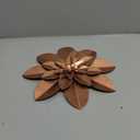 Rose Gold Metal Flower Wall Art Decor, 9.5 Rustic Modern Floral Sculpture, Distressed Iron Wall Hanging Home Decoration Accent Artworks for Indoor Kitchen Bedroom Living Room Office Outdoor Garden