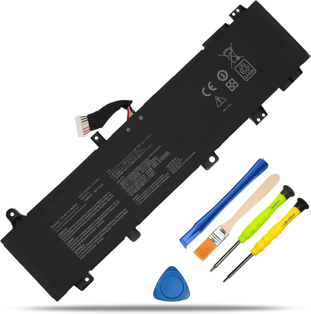 C41N1906-1 Laptop Battery Replacement for ASUS TUF Gaming A15 FA506IV FA506QR A17 FA706IU F15 FX506 FX506LU FX506IV F17 FX706 FX706IU FX766IU ROG Zephyrus Duo 15 GX550 Series 15.4V 90Wh