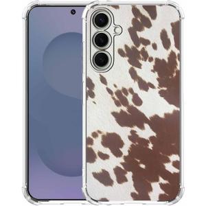 Case for Samsung Galaxy S25+ with Cowhide Pattern,Farm Animal Retro Western Cattle Desgin,Trendy Soft TPU Phone Cover Bumper(S25+,Leather)