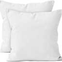 Encasa XO Throw Pillow Covers 17.5x17.5in Set of 10 White | No Inserts | Cotton Pillow Covers for Living Room, Bed, Sofa, Couch | Decorative Cushion Covers with Improved Zippers 