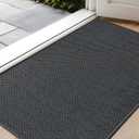 Color&Geometry Door Mat 26"x47", Front Door Mat Indoor Rugs for Entryway, Non Slip Washable Low-Profile Inside Doormat, Entry Mat Entry Rug Indoor Entrance, Grey (Rolled-up NO Creases)