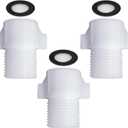 1/2 Inch Female to 7/8 Inch Male Faucet Adapter with Built-in Filter Screen, Brass Connector for Toilet Fill Valve, Bidet Sprayer, Outdoor Faucet, Water Hose Converter (3 PCS)