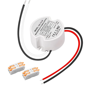 2 Pack Waterproof IP67 LED Driver 12 Watts, LED Power Supply 24V 0.5A, Round 120V to 24V Transformer for Indoor and Outdoor LED Lighting