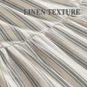 Farmhouse Shower Curtain with Ruffle Hem Linen Shower Curtains for Bathroom Country Vintage Rustic Natural Fabric, Cream-Grey Stripe 72" W x 96" L