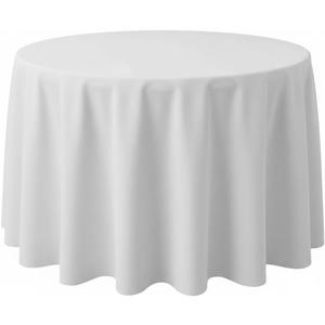 Surmente White Tablecloth for Round Tables, 108-inch Round Table Cloths for Weddings, Banquets, or Restaurants