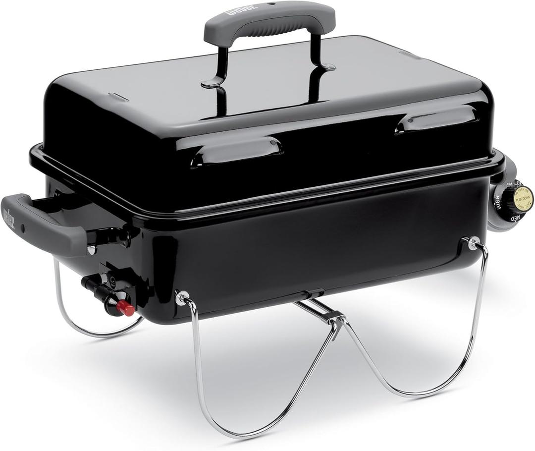 Weber Go-Anywhere Portable Liquid Propane Gas Grill for Travel and Camping, 1 Burner, Black