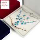 Jewelry Set Velvet Box Necklace Earring Ring Necklace Bracelet Gift Display Case Wedding Jewelry Storage Holder (Beige)