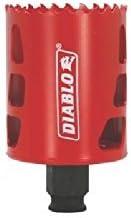 Diablo Bi-Metal Hole Saw with Variable Tooth Design for Faster Cuts - Fits with Snap-Lock Plus Mandrel System - 2-1/16" Diameter - DHS2063