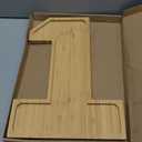 15.8'' Bamboo Wooden Number Charcuterie Board Box, Fillable Number 1 Serving Tray, Wood Charcuterie Boards for Fruit Cheese Platter Vegetable Food Dish Plates, Anniversary Birthday Party Decoration