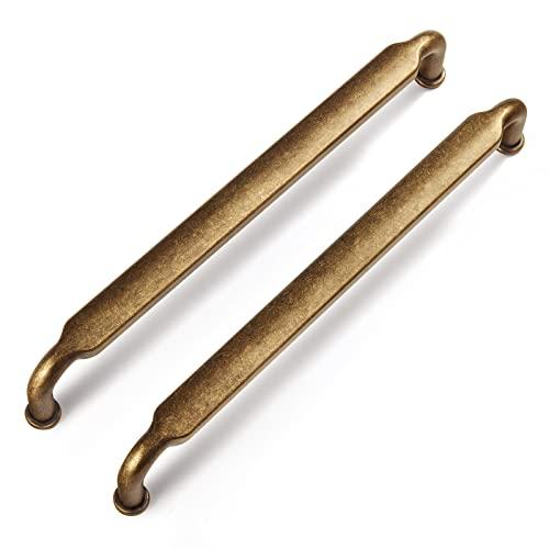 Goo-Ki 2 Pack 6-1/4 Inch （160mm） Hole Center Cabinet Pulls Antique Brass Zinc Alloy Kitchen Drawer Pulls Drawer Handles 6.7 Inch Length 2202-GT-160