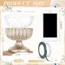 10 Pcs Metal Silver Compote Bowl Vase for Centerpiece 7.8'' Wide 6.3'' High Compote Pedestal Vases Champagne Flower Holder Indoor Outdoor for Wedding Birthday Home Party Decoration