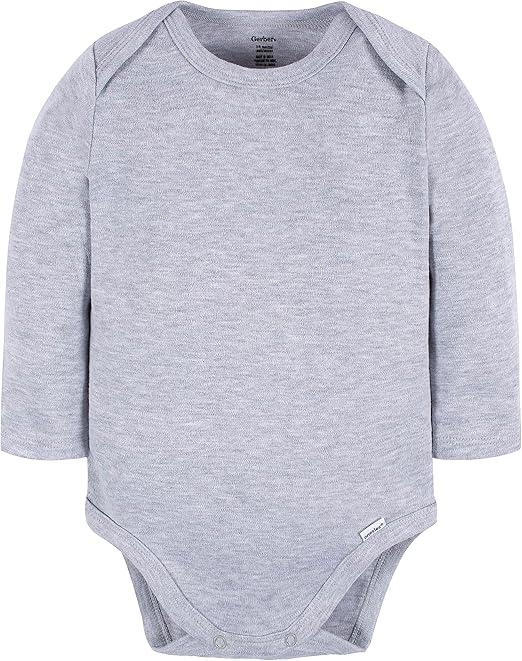 Gerber Unisex Baby Long Sleeve Solid Onesies Multi-pack Interlock 180 Gsm
 24M