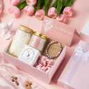 8 Pcs Christmas Pastor's Wife Appreciation Gifts Box with Glass Cup Candle Bracelet Hair Scrunchy Card Christian Religious Inspirational Thank You Gifts for Pastors Bishop Wife Women(Pink)