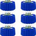 sancua Royal Blue Round Tablecloths 120 Inch, 6 Pack - Circle Fabric Cloth Table Cloths for Independence Day Wedding Party Banquet Birthday, Washable Polyester Table Cover (Fit 30-72 Inch Tables)